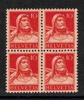 1914, Tell Nr.126I, Type 1 im Viererblock **