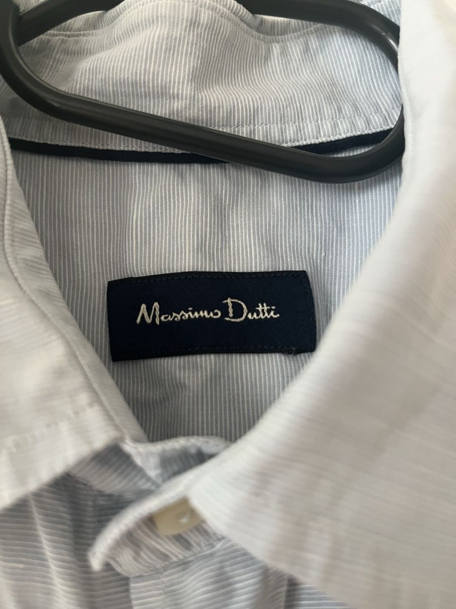 Massimo Dutti Hemden: Kurzarmhemd Massimo Dutti gestreift hellblau Grösse L Flecke – Gebraucht aus Niederwangen BE von tan_xj9t 1