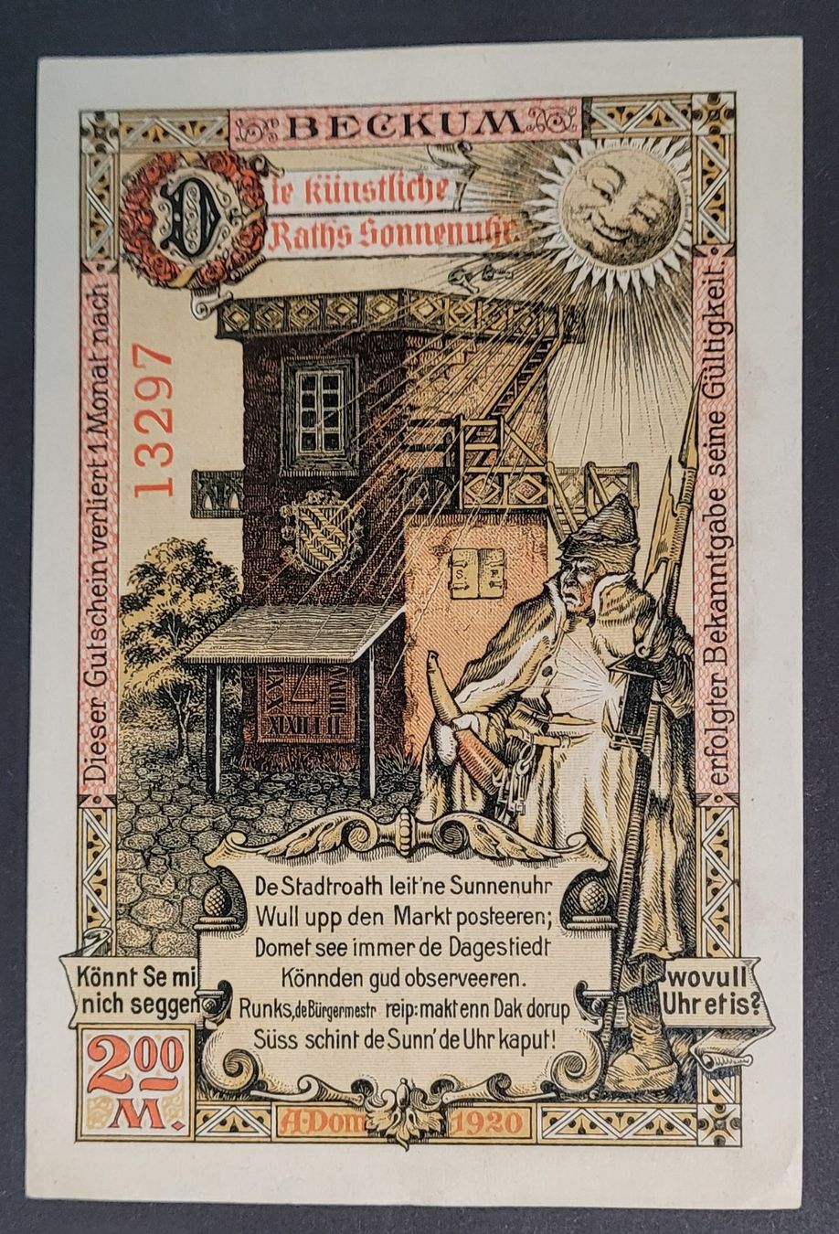 Banknoten: 2 MARK / BECKUM 1920 – Gebraucht aus Mumpf von antonio_schweiz_961 1