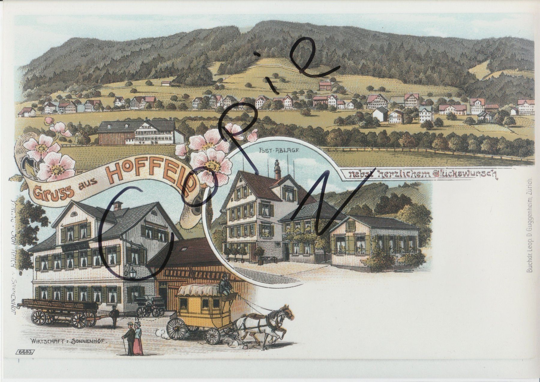 Cartes postales: Gruss aus Hoffeld - Litho – D'occasion à Fällanden par Blausegelfliege