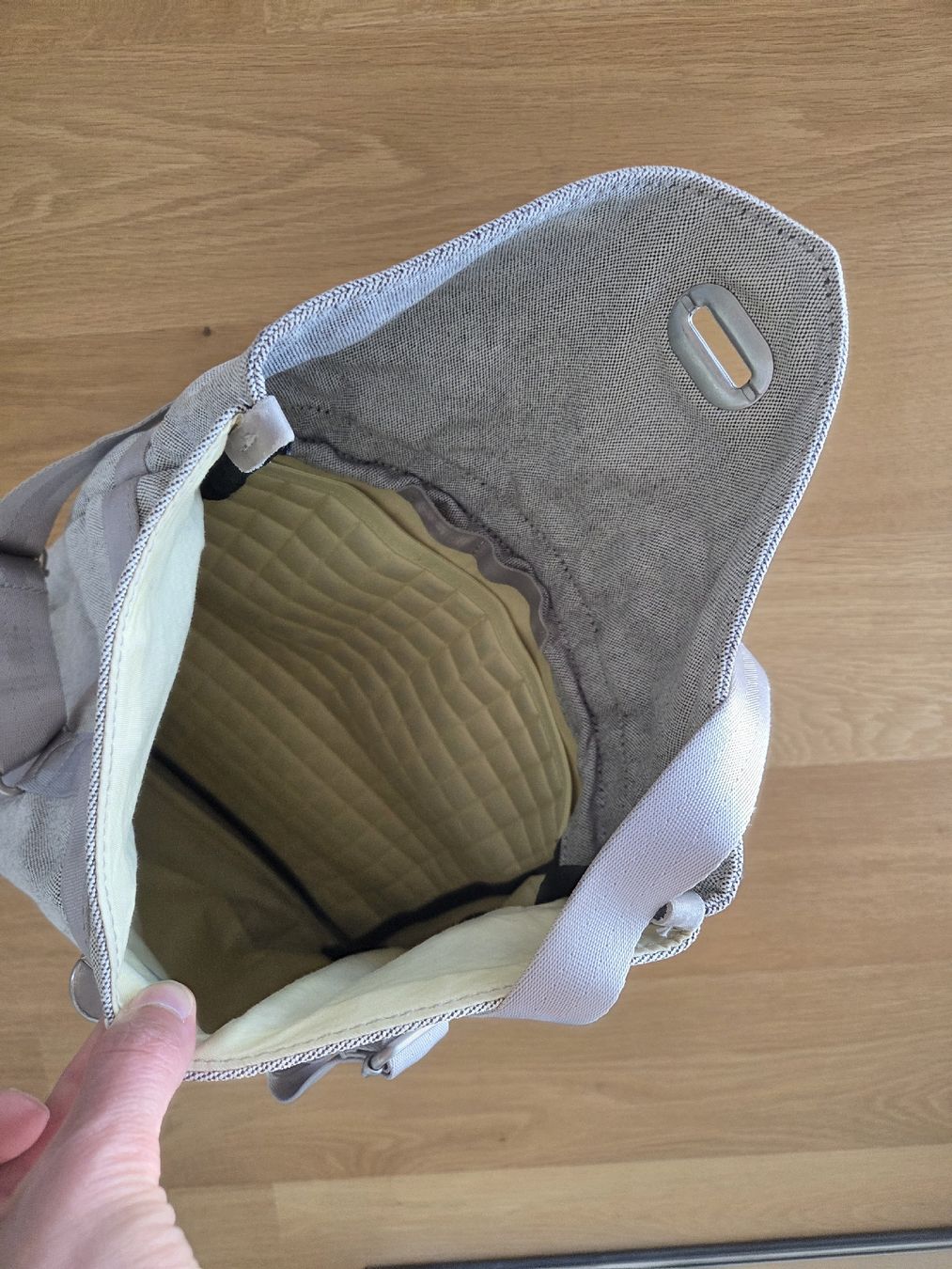 Qwstion Borse: Qwstion Umhängetasche/Rucksack hellgrau Canvas Leder – Usato da Villars-sur-Glâne venduto da richardette 7