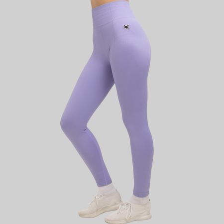Sport Leggings Damen High Waist Nahtlos Fitness Hell Lila L