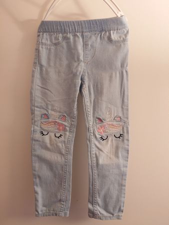 Mädchen Jeans mit Einhorn, Grösse 98