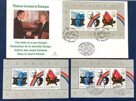 1991 San Marino - Geburt des neuen Europa -FDC + Block **+ET