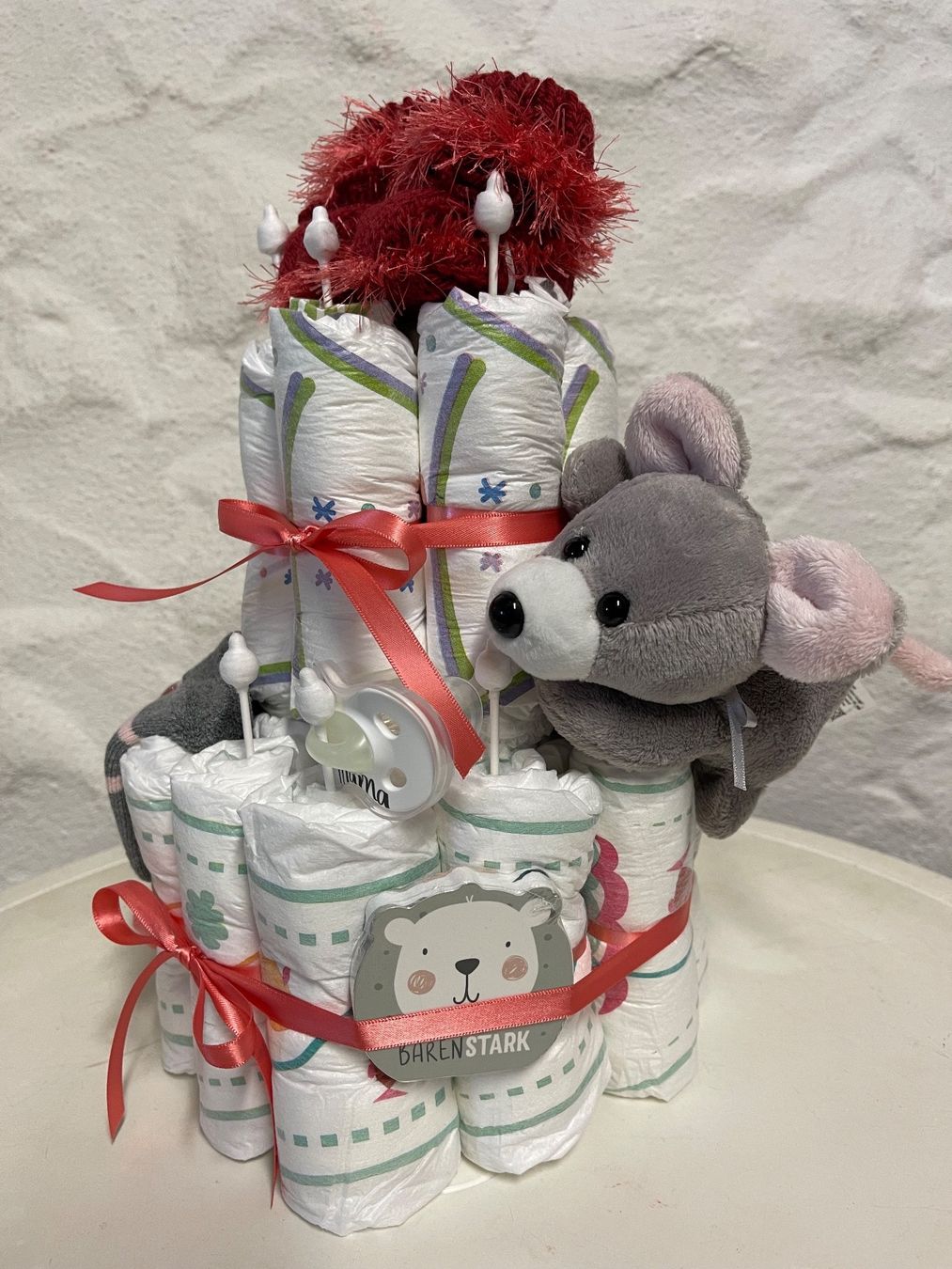 Windeleimer & Windeln: Windeltorte Mädchen, Baby Geschenk, Geburt, Taufe – Neu (gemäss Beschreibung) aus Urnäsch von pas_5r9c 1