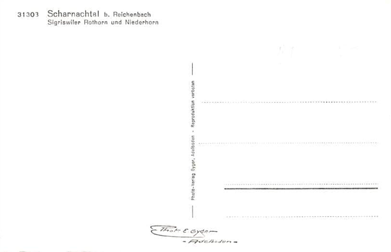 Ansichtskarten: Scharnachtal bei Reichenbach – Gebraucht aus Ottikon b.Kemptth. von Neptun1974 1