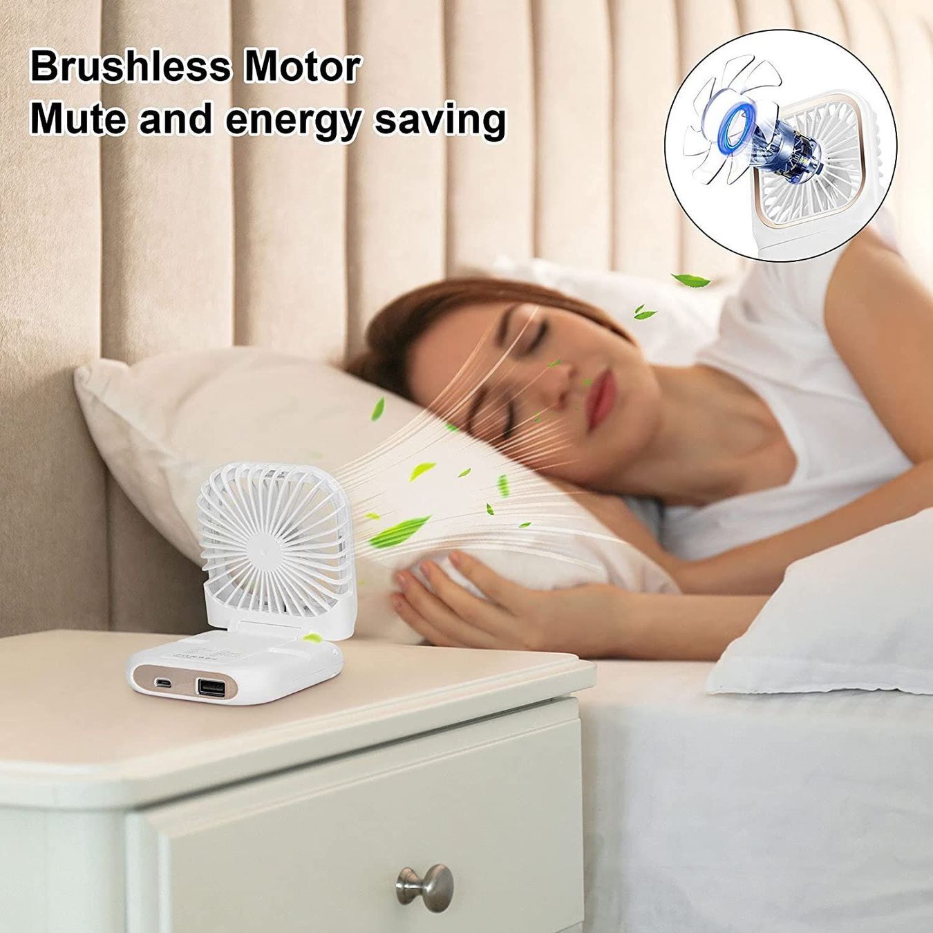 Ventilateurs: Mini ventilateur portable rechargeable blanc – Neuf avec emballage d'origine à Morges par All4nature 2