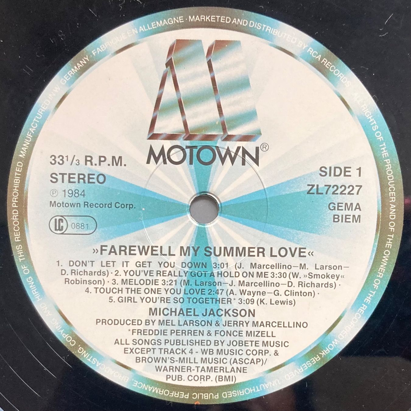 Dischi in vinile: MICHAEL JACKSON - FAREWELL MY SUMMER – Usato da Poliez-Pittet venduto da Newtown-Records 2