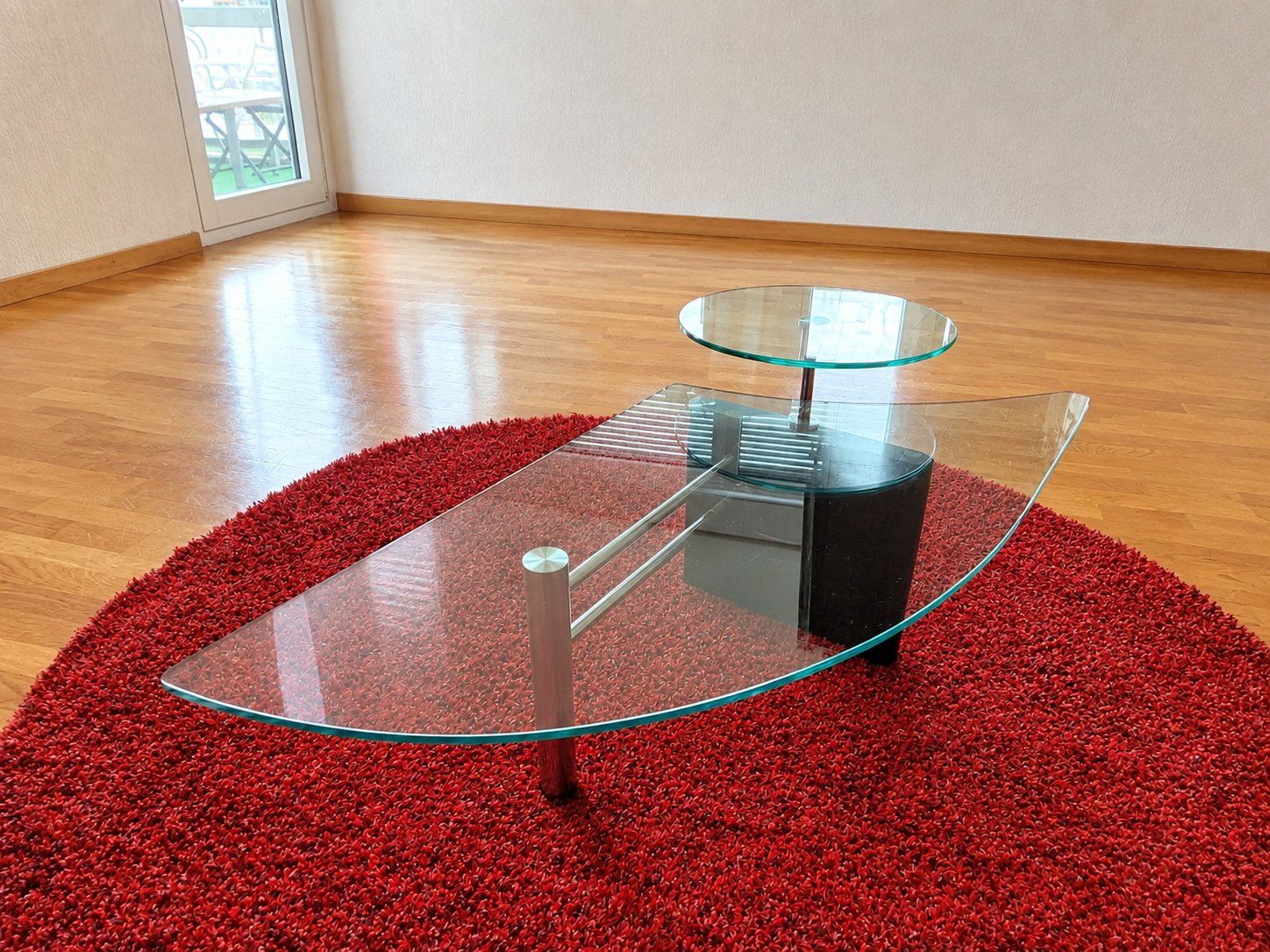 Pfister Tavoli: Table basse design en verre et marbre noir – Usato da Onex venduto da Pascalito_01 1