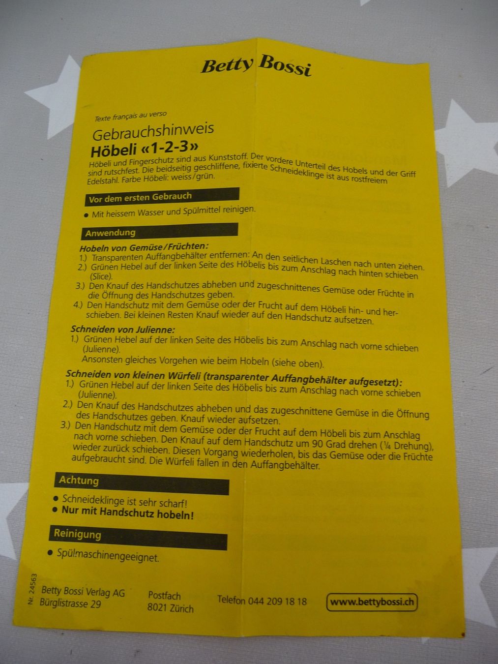 Betty Bossi Küchengeräte: Betty Bossi Höbeli 1-2-3 – Gebraucht aus Rafz von Powacaddy 3