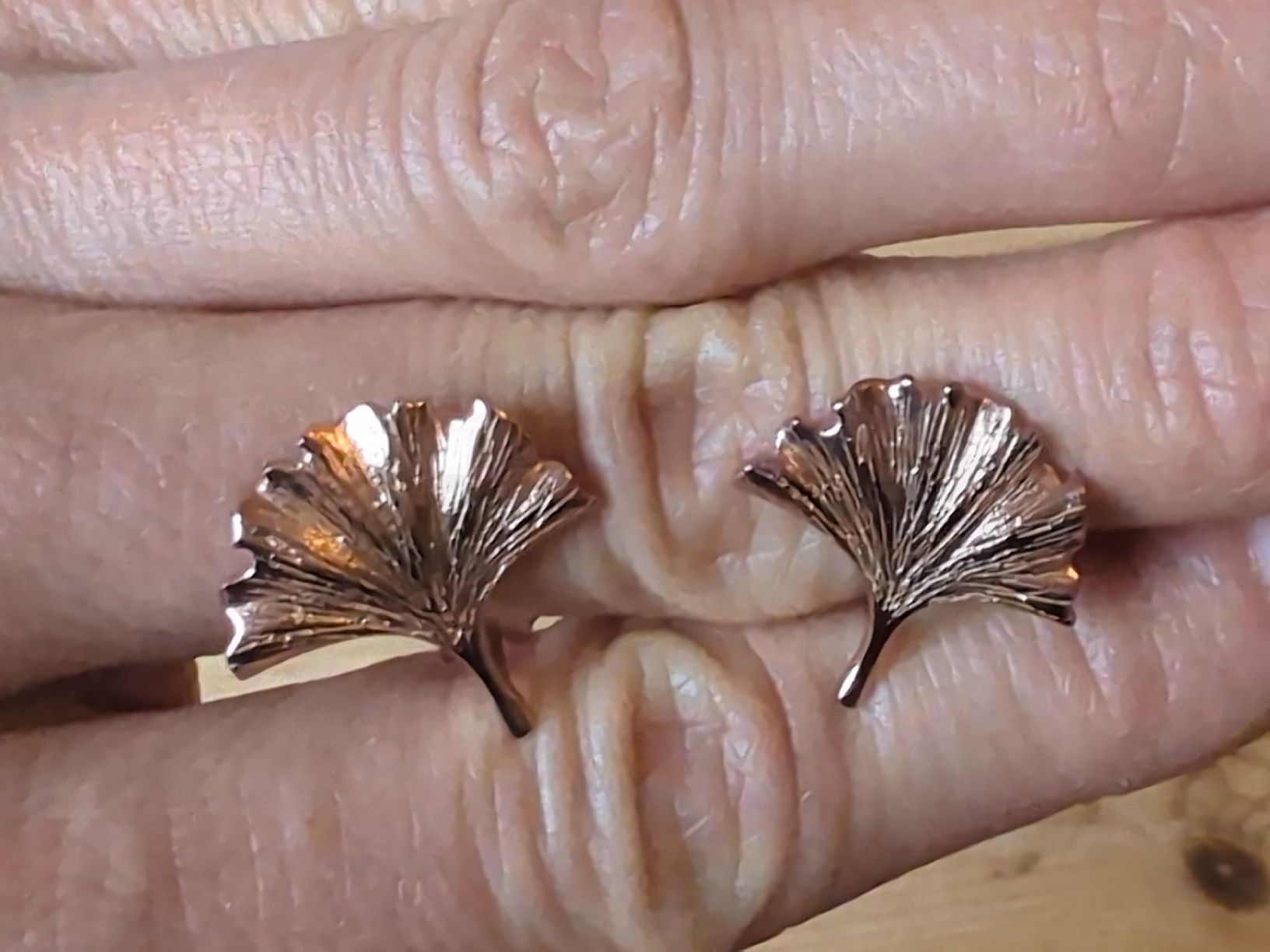 Orecchini pendenti & Orecchini a lobo: Gingko Ohrstecker, rosévergoldetes Sterlingsilber – Usato da Gempen venduto da DennisKl 3