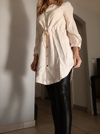TUNIQUE ZEBRA VISCOSE CRÈME XS