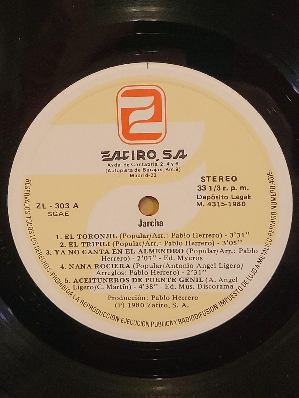 Dischi in vinile: Folklore D'Andalousie: Jarch - Vinyle LP – Usato da la Chaux-de-Fonds venduto da Lampe 2