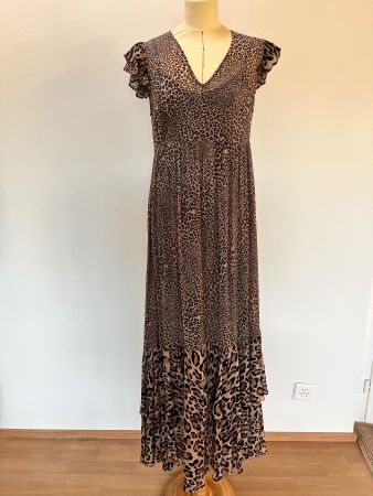 Maxikleid von Twinset Milano – Leoprint, Volants,