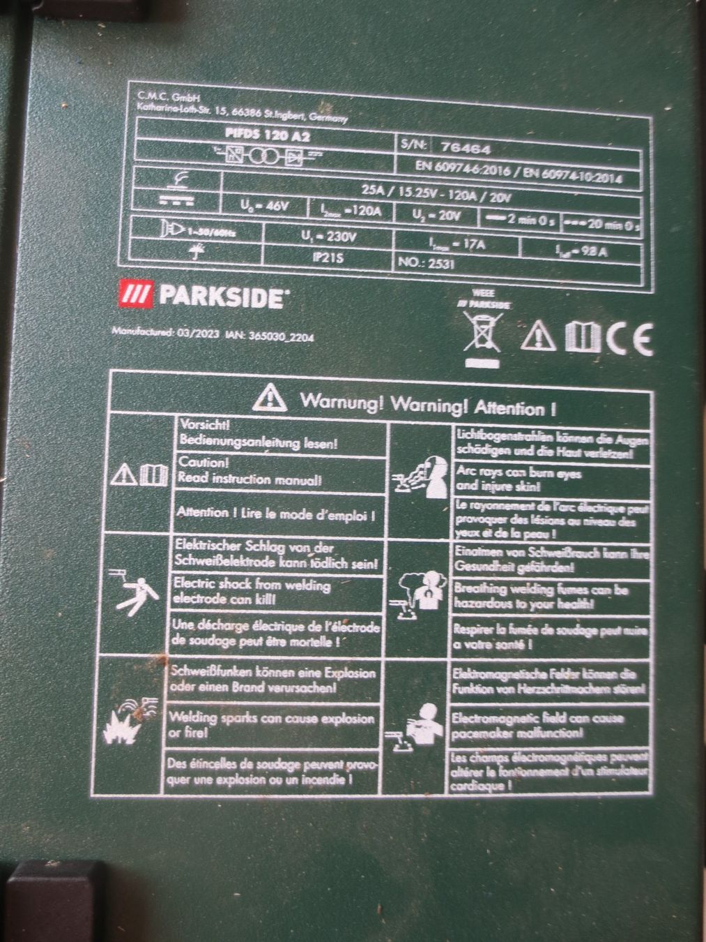 Parkside Saldatori: Inverter Fülldraht Schweissgerät – Nuovo (secondo la descrizione) da Weier im Emmental venduto da waefler03 9