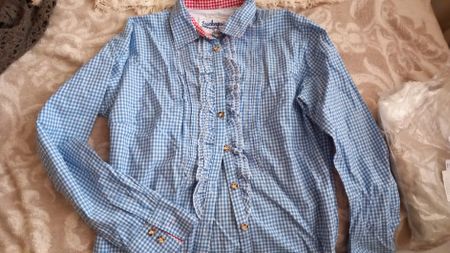 Neuwertige karrierte Bluse nicht nur für Oktoberfest Gr36/38