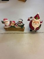 Weihnachtsdeko 2 Figuren Nikolaus Rentier Schneemann
