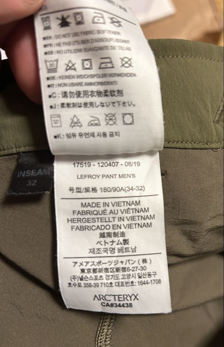 Arcteryx Pantaloni: Arcteryx Lefroy Pants Men grau – Usato da Obbürgen venduto da musigschopf 3