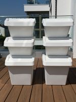 6er-Set Recycling-Boxen weiss / Stapelbare Abfalltrennsystem