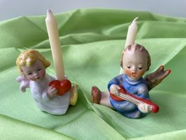 2x Kerzenhalter Weihnachten Engel Goebel Hummel Deko antik