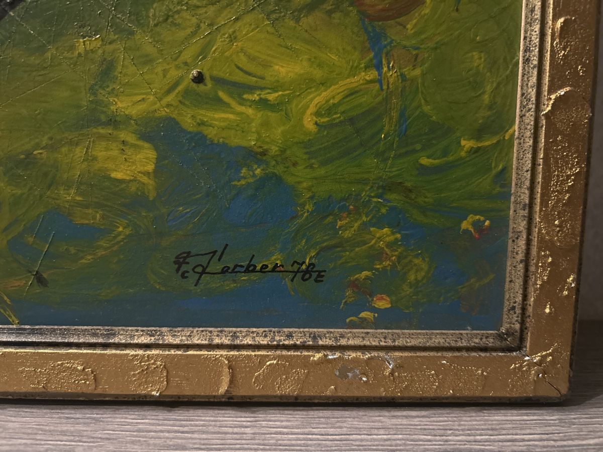 Gemälde: Originales Gemälde von Freddy Gerber, signiert 78 – Gebraucht aus Glarus von KunstWerkEr-LS87 5