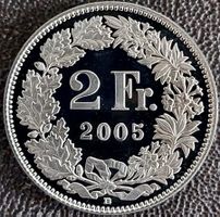 2 Franken 2005 stgl. / aus Münzsatz