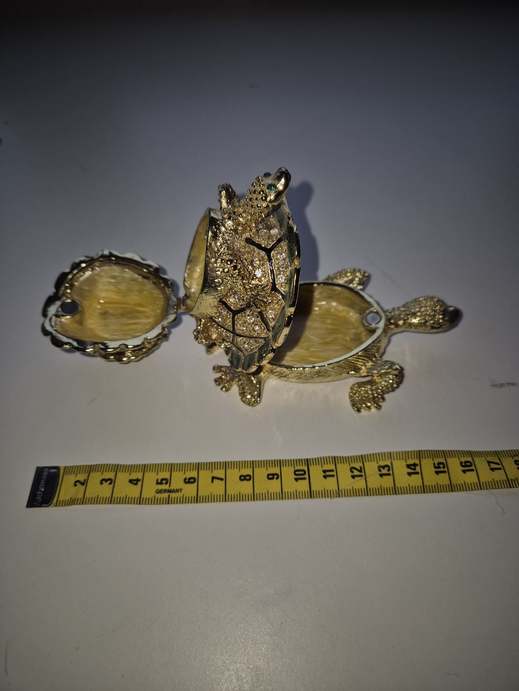 Tutte le decorazioni: Dekorative Schmuckdose, Schildkröte Design, goldfarben – Usato da Wettingen venduto da Fjona 1