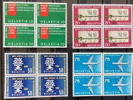 CH -1960 Werbe und Gedenkmarken n.351-354 Viererblock **