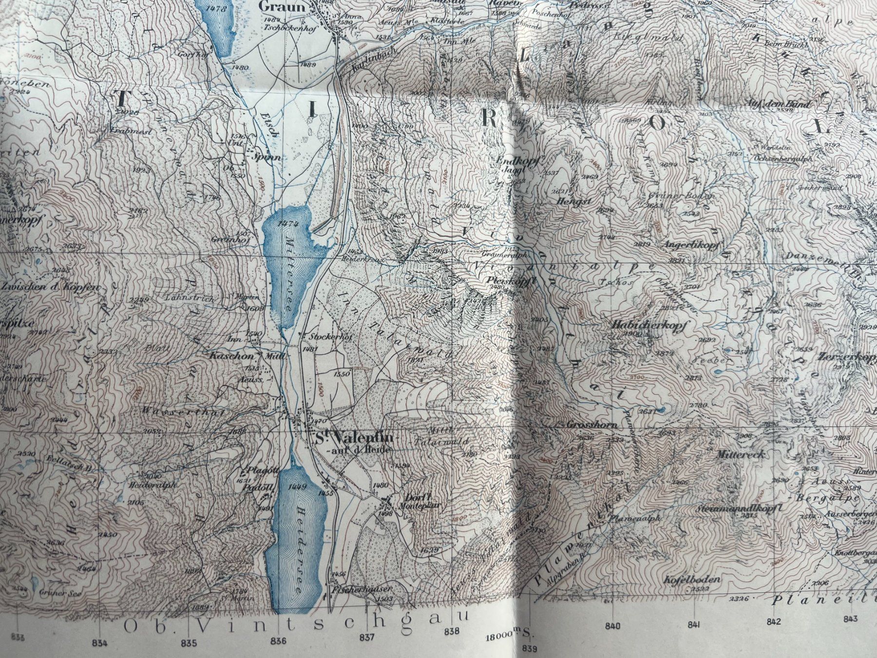 Landkarten & Atlanten: Carte Reschenscheideck 1898-1924, St. Valentin, Tyrol! – Gebraucht aus Savigny von dor_5v9q 7