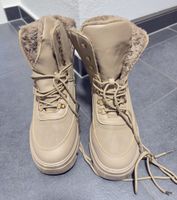 Winterstiefel beige gefüttert Schnürung / guter Zustand