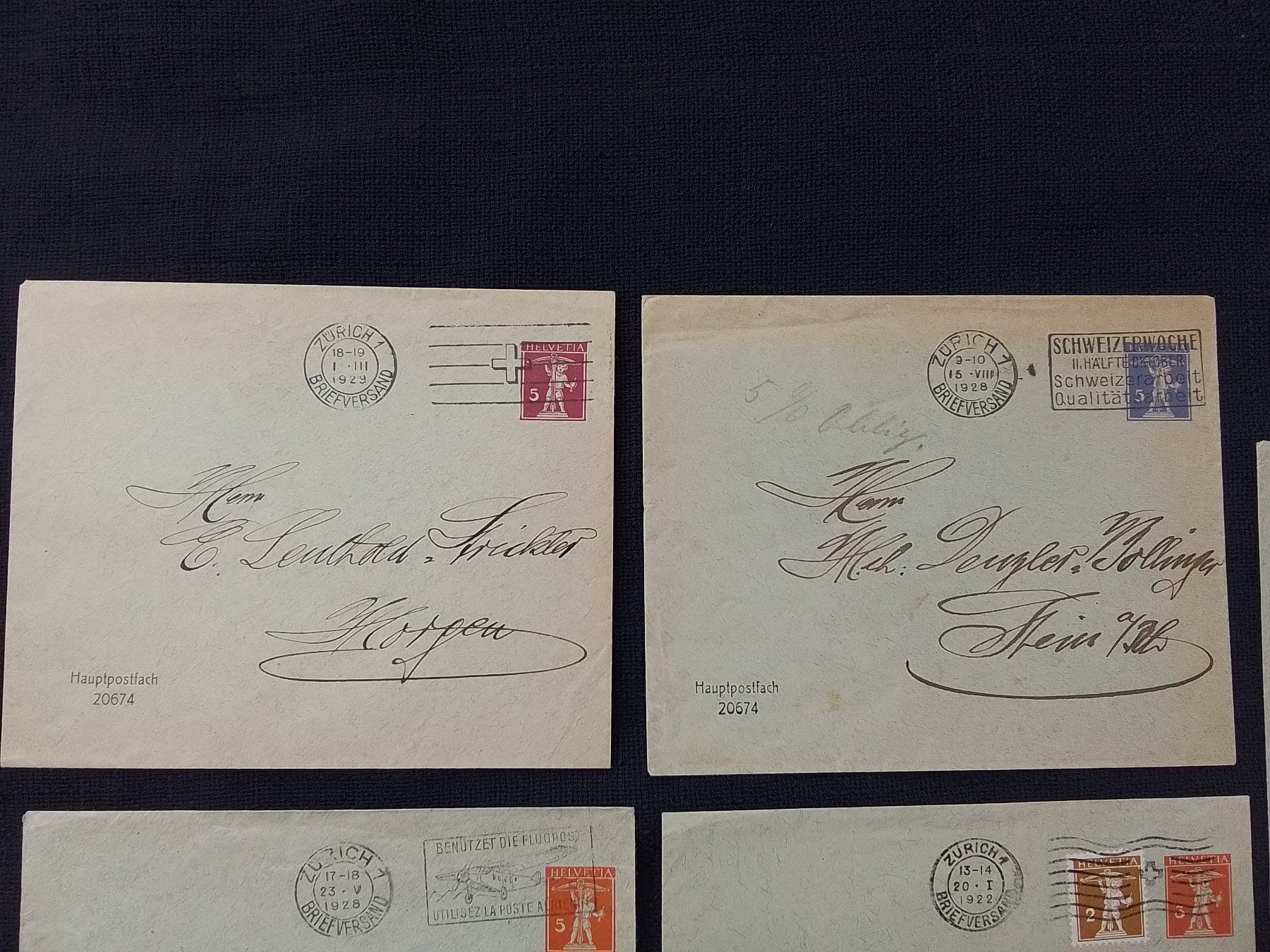 Tutti i francobolli: Pr. GS , Hauptpostfach 20674 , 5 Belege – Usato da Reichenburg venduto da ibiza18 1