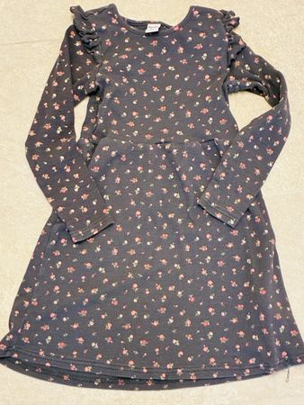 Kleid Gr. 122 Mädchen Blumenmuster Herbst Top