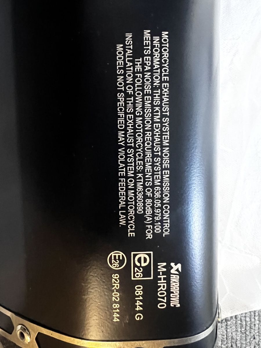 KTM Sistemi di scarico: Akrapovic Auspuff KTM 790/890 Duke – Usato da Frauenfeld venduto da Krosik 2