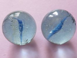 2 SCHÖNE ALTE MURMELN, BILLE, CHLURI, BLAU
