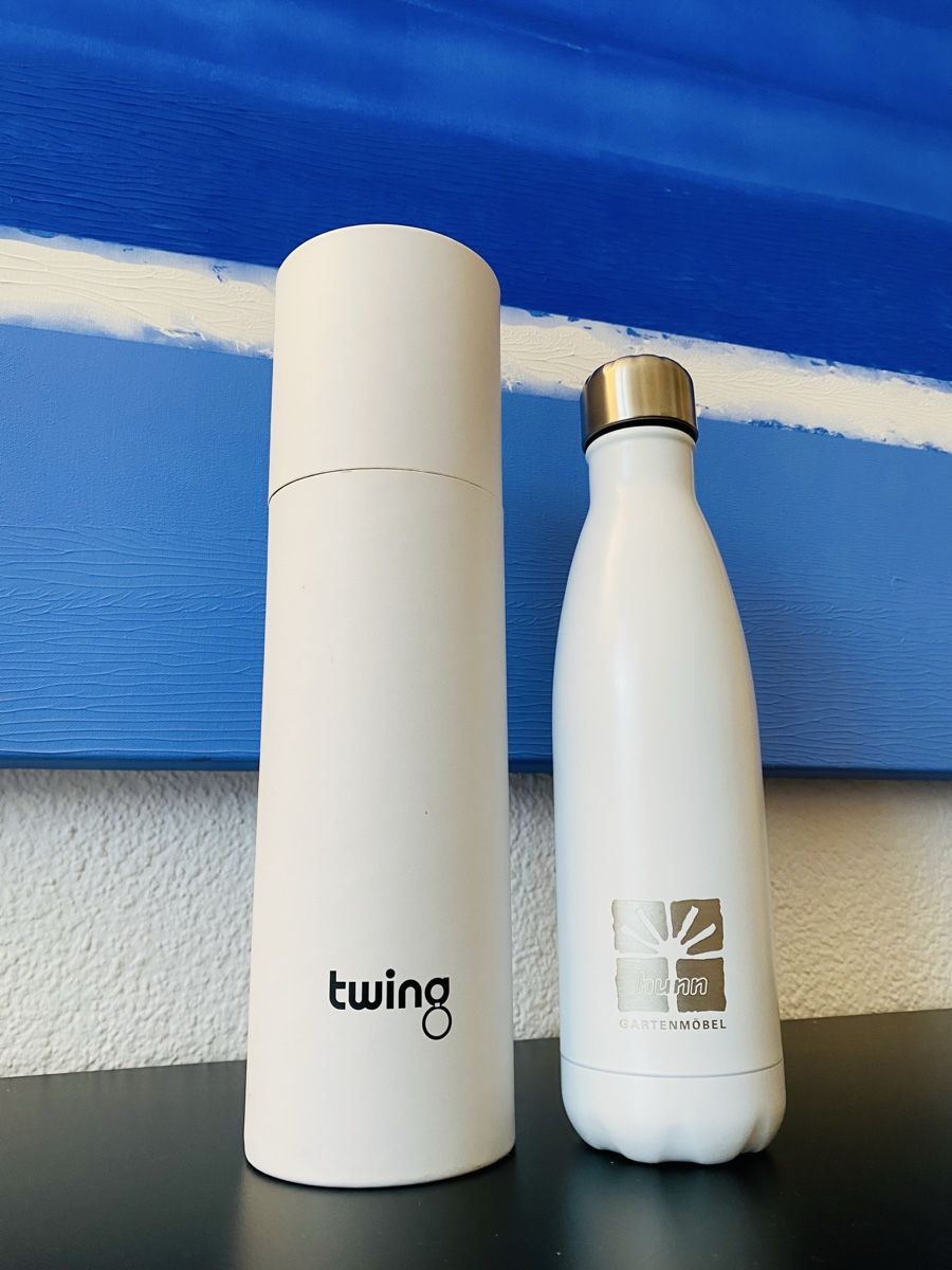 Borracce & Thermos: Trinkflasche edelstahl weiss NEU – Nuovo e nell'imballaggio originale da Muhen venduto da Sonnenerbse