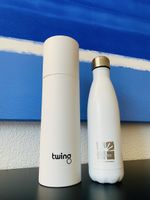 Trinkflasche edelstahl weiss NEU
