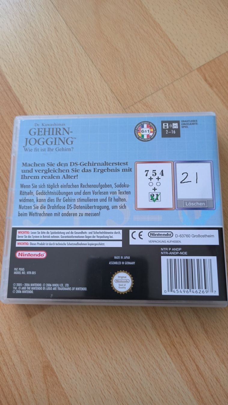 Nintendo Giochi: Nintendo DS Gehirn Jogging – Usato da Kirchleerau venduto da Mr.Spock1 1