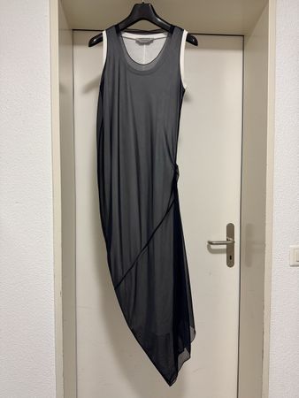 SPORTMAX Sleeveless Asymmetric Mesh Layered Dress