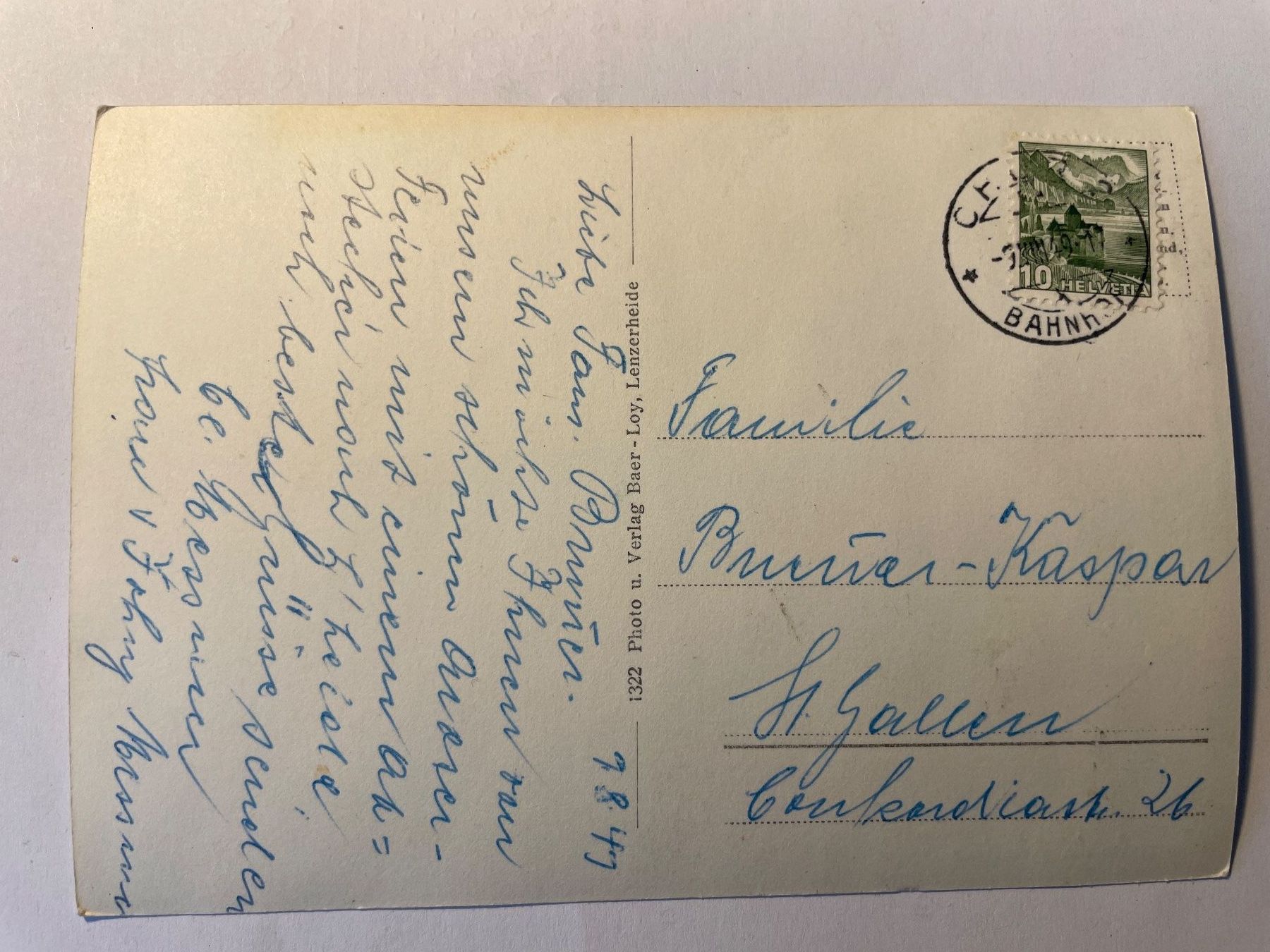 Cartoline postali: Alte Ansichtskarte Lenzerheid Heidsee, Graubünden – Usato da St. Gallen venduto da Gallus8 1