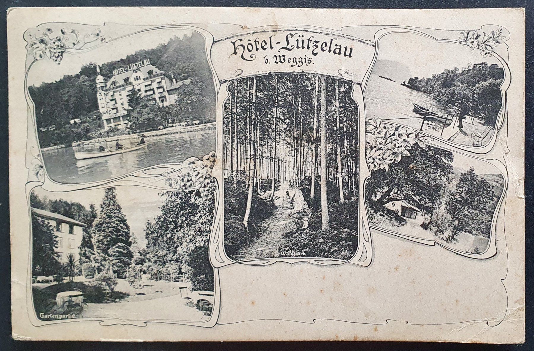 Cartoline postali: Hotel Lützelau b. Weggis 1916 – Usato da Kreuzlingen venduto da Rschweiz1
