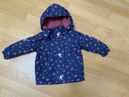 Regenjacke blau gepunktet Grösse 86-92 gut erhalten