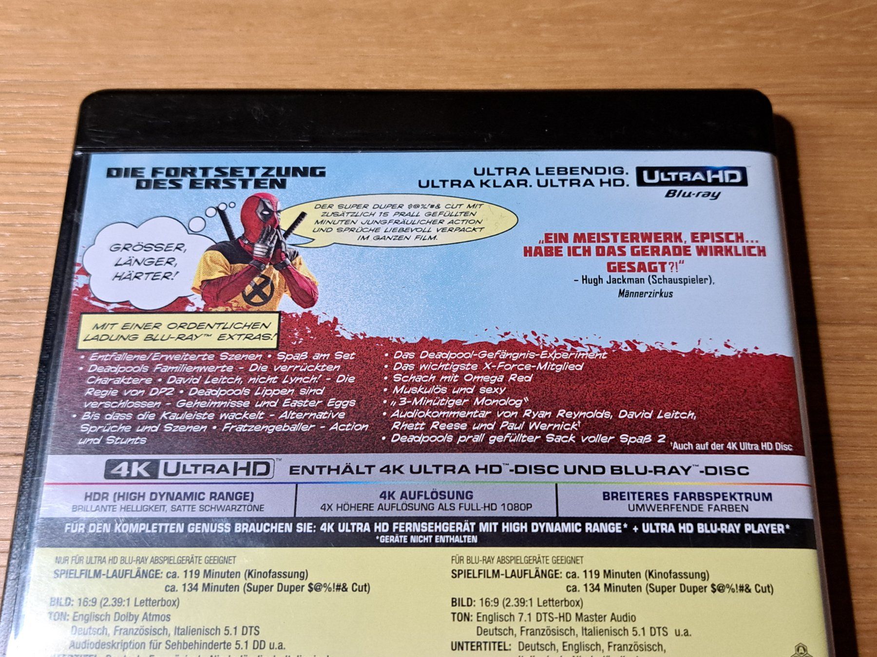 Tutti i DVDs: MARVEL 4-Disc Blu-ray 4K Ultra HD und Blu-ray DEADPOOL 2 – Nuovo (secondo la descrizione) da Unterseen venduto da Kanica 3