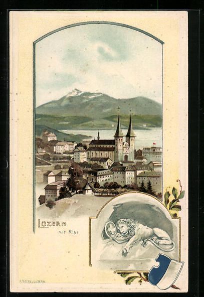 Cartes postales: Passepartout-Lithographie Luzern, Teilan – D'occasion à Berlin par bartko-reher