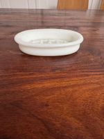 Seifenschale oval aus Keramik weiss gebraucht Zustand
