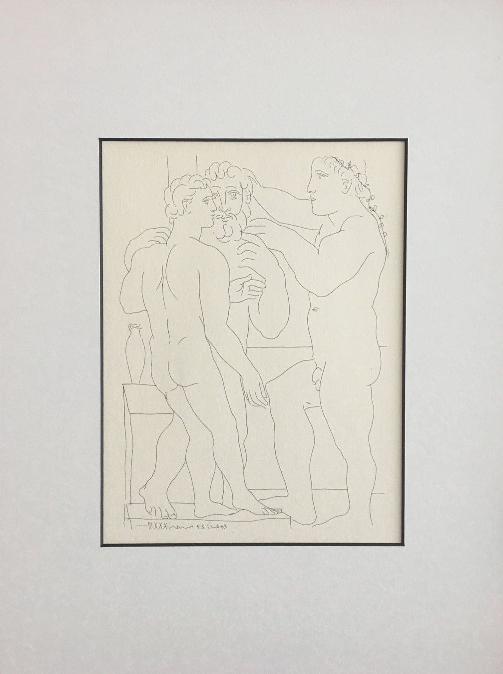 Grafica & Litografie: Pablo Picasso  " Deux Hommes sculptés " – Usato da Nennigkofen venduto da Sommersonnen 2