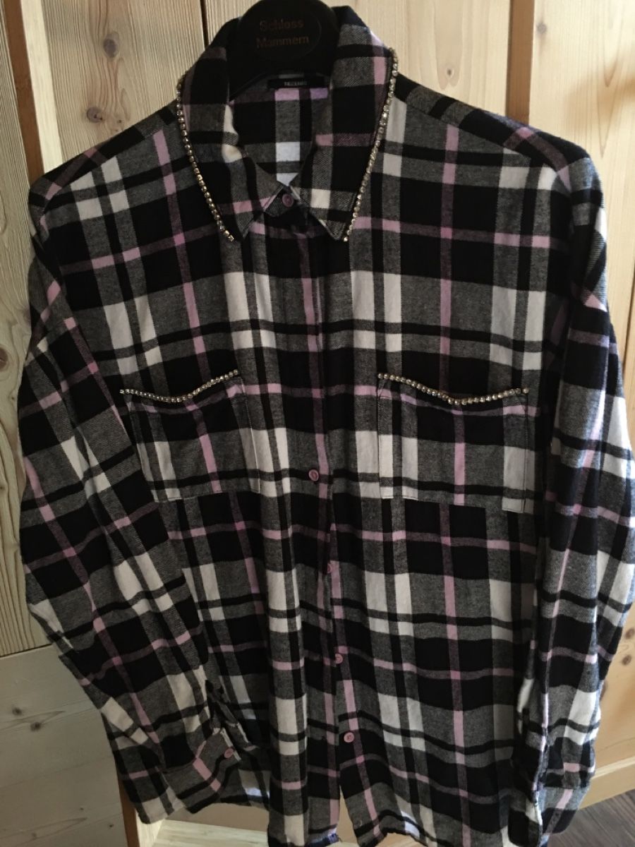: Karierte Bluse mit Strass Gr. 40 , Top Zustand – Usato da Lauenen b. Gstaad venduto da Li-A8gut 1