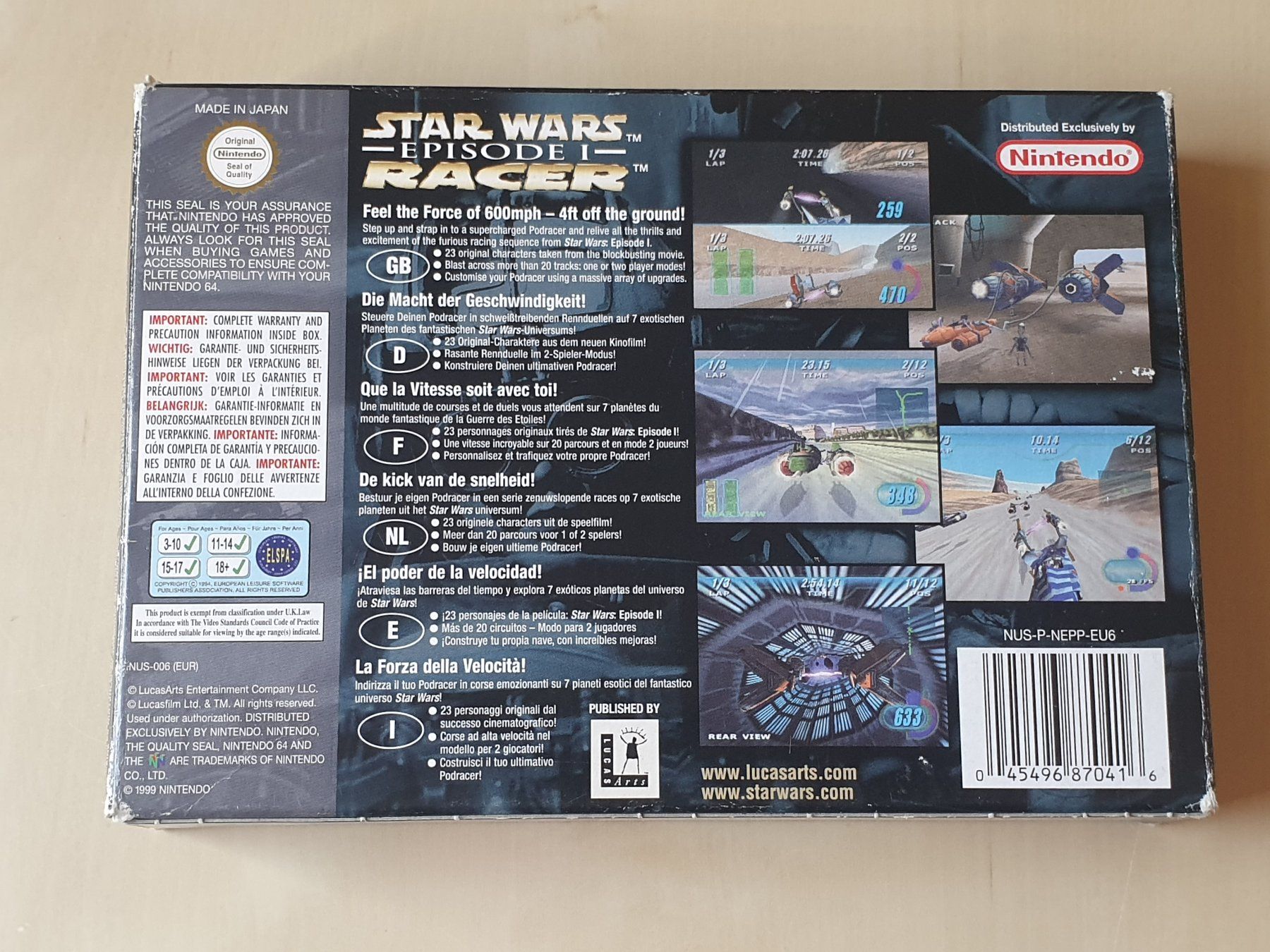 Nintendo Giochi: Star Wars Episode I Racer – Usato da Stansstad venduto da collectorsshop 1