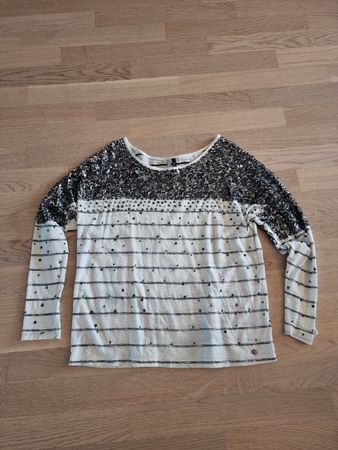 Pepe Jeans Shirt Pailletten Gr. M, Glitzer Look