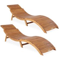 2x Faltbarer Liegestuhl Akazienholz - FSC®-zertifiziert
