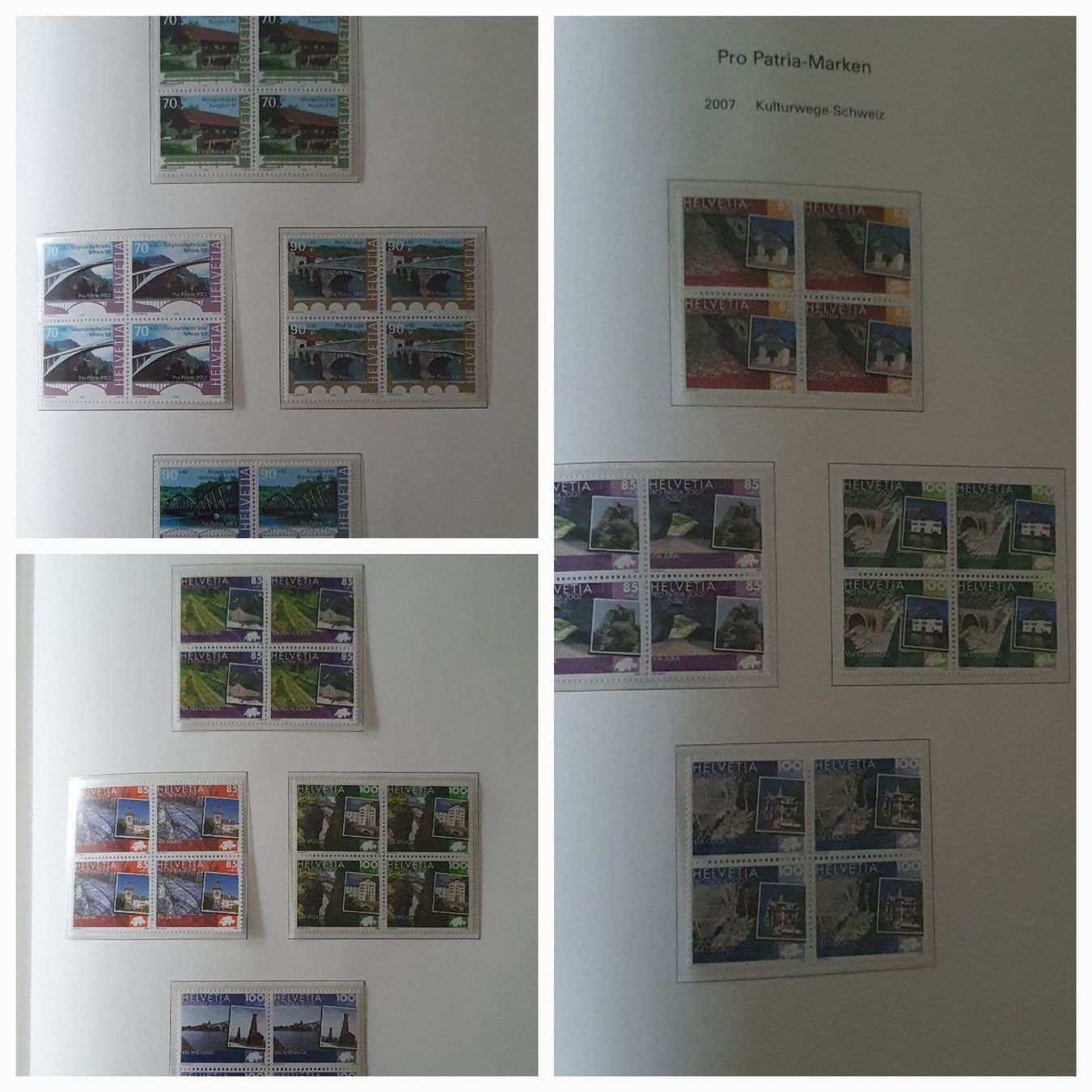 Alle Briefmarken: Pro Patria 4er Block Sammlung Postfrisch bis 2009 komplett – Gebraucht aus Kreuzlingen von Rschweiz1 7